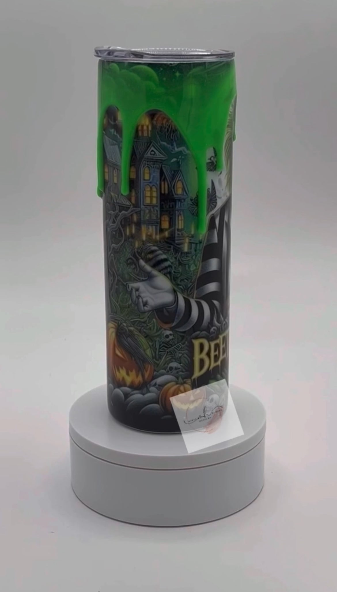 Tumbler- 20oz. Beetle Juice Glow in the Dark 3D Drip