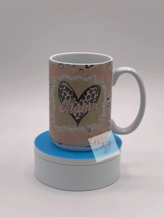 Mug- 15oz. Pink Leopard Mama