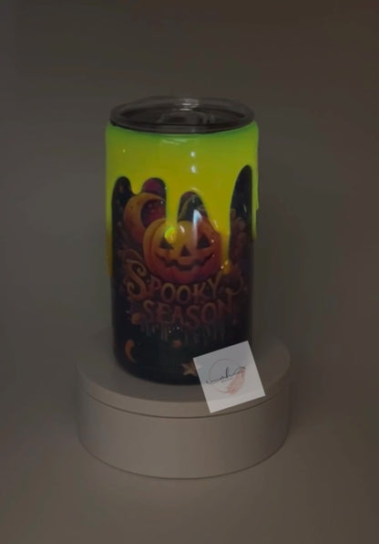 Tumbler- 12oz. Halloween Glow in the Dark 3D Drip