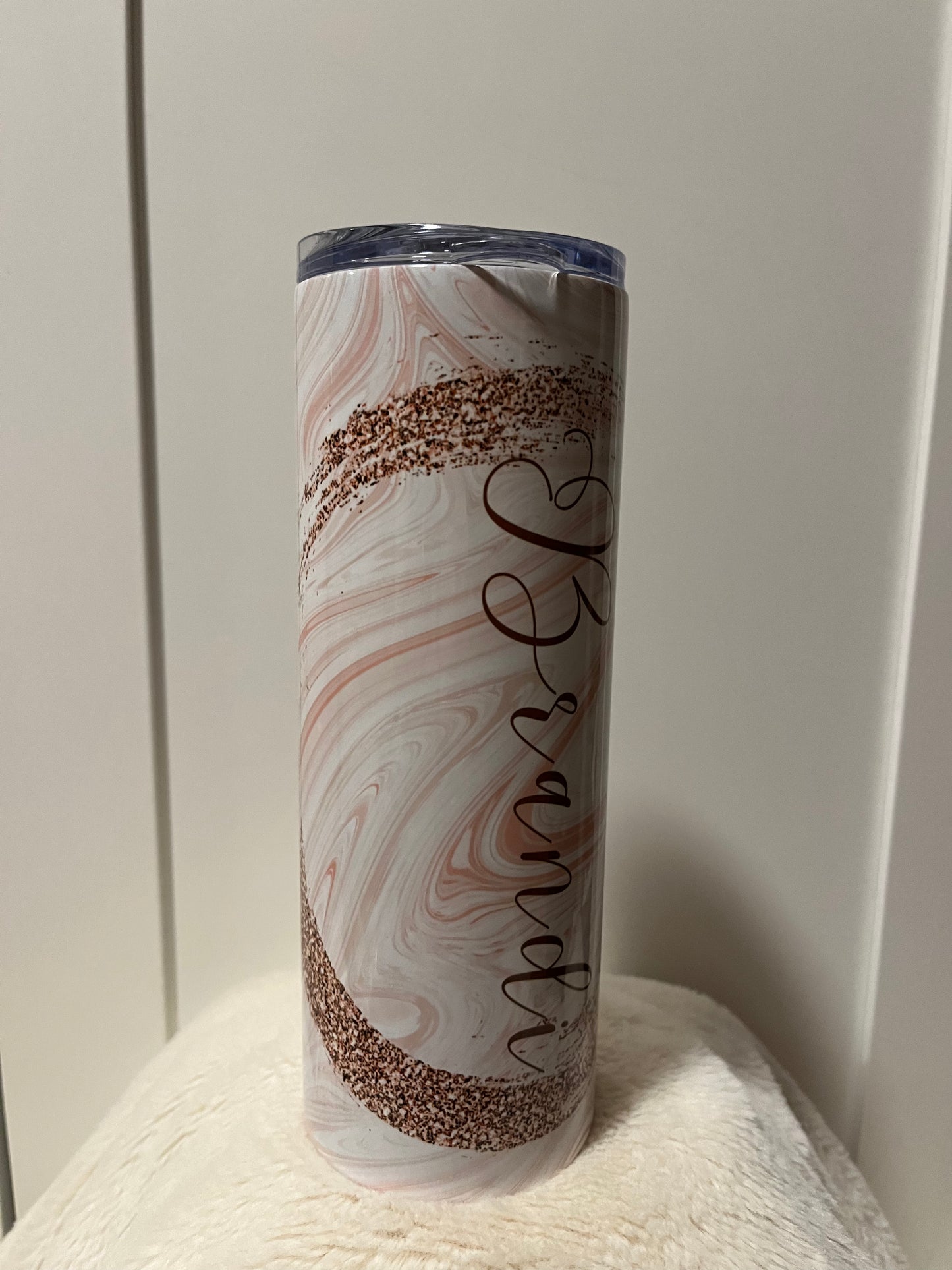 Tumbler- 20oz. Glitter Circle Name