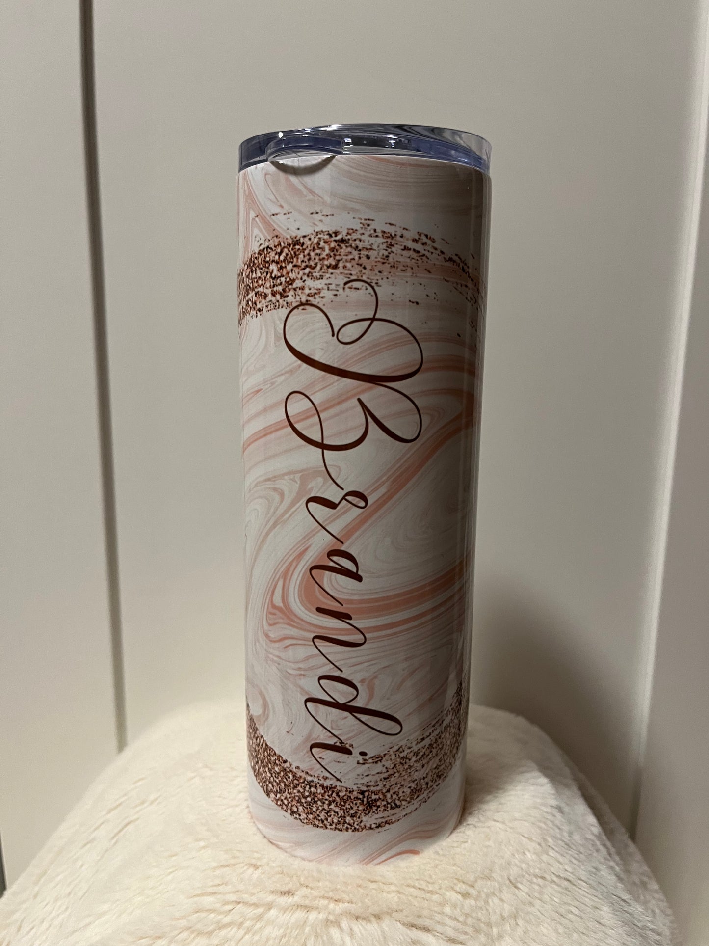 Tumbler- 20oz. Glitter Circle Name