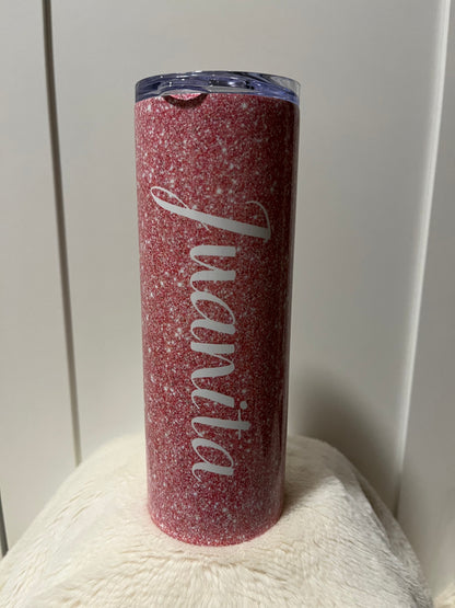 Tumbler- 20oz. Glitter Floral Name