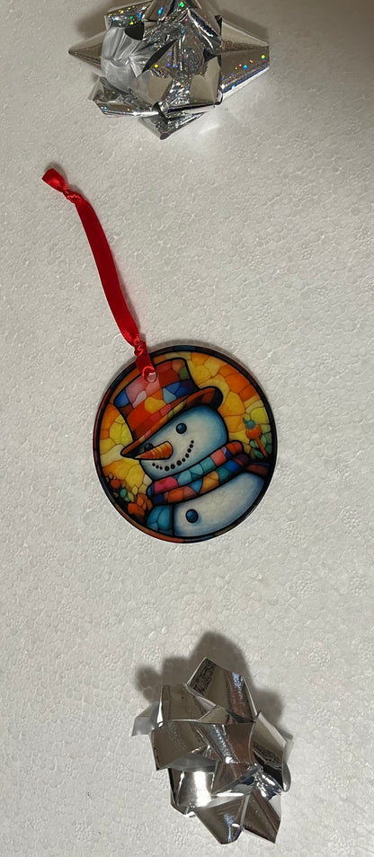 Ornaments- Glass Christmas Snowman