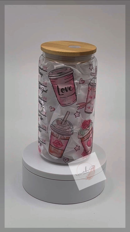 Glass 16oz.Tumbler- Hourly Valentine