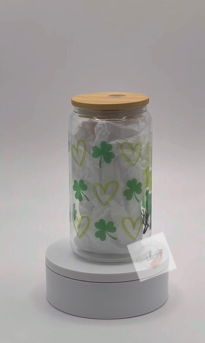 Glass 16 oz. Tumbler- Lucky & Blessed