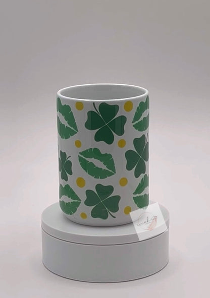 Mug- 15oz. Green Shamrock Kisses Coffee Mug