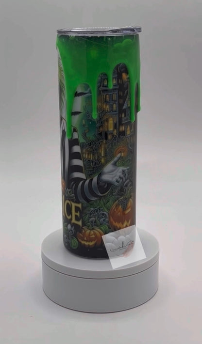 Tumbler- 20oz. Beetle Juice Glow in the Dark 3D Drip