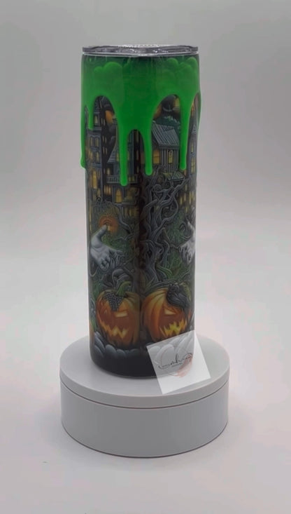 Tumbler- 20oz. Beetle Juice Glow in the Dark 3D Drip