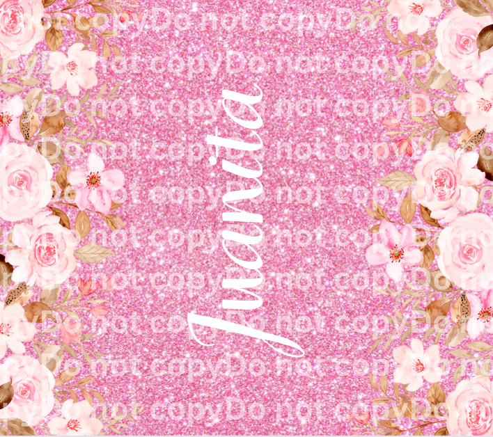 Tumbler- 20oz. Glitter Floral Name